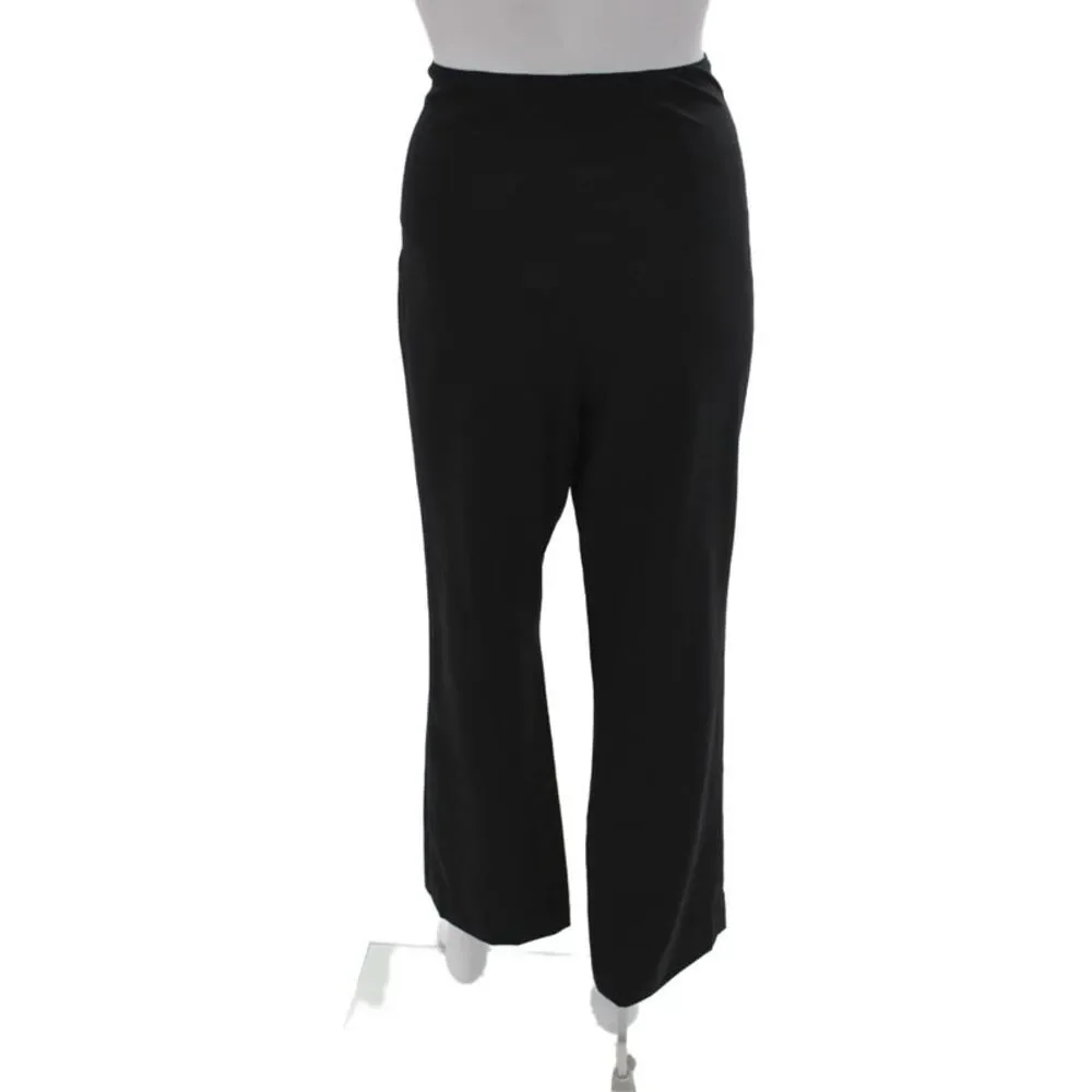 Chanel Womens Dress Pants Black Escorial Wool Zip Size 44